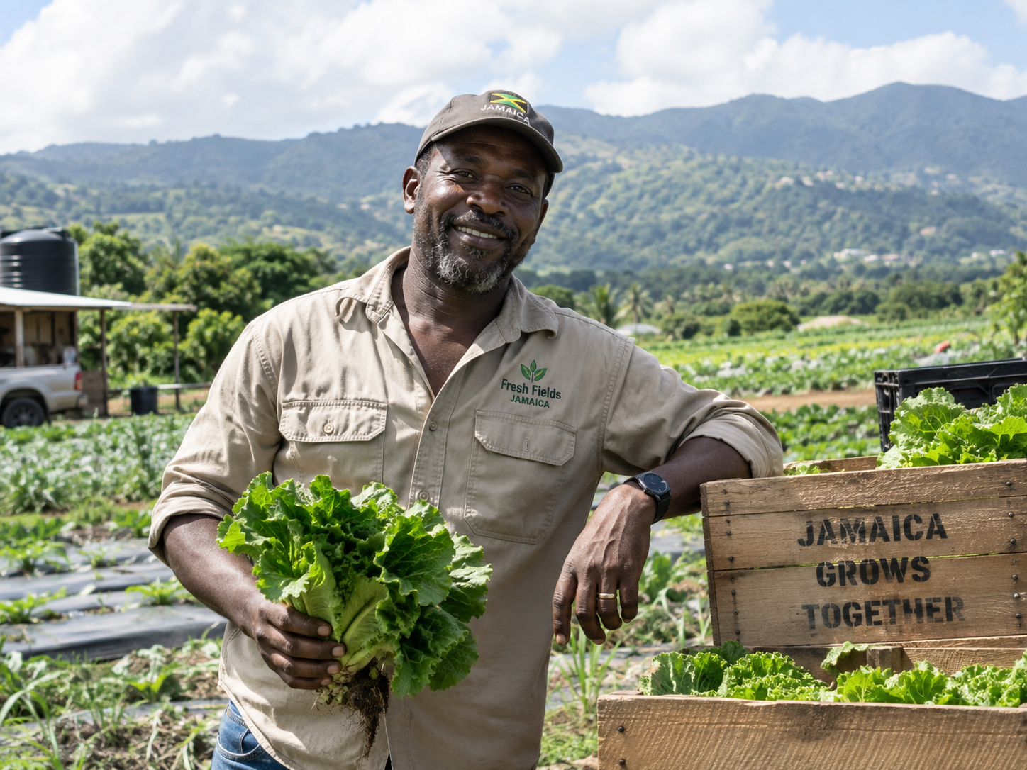 Small business produce vendor working with fresh produce